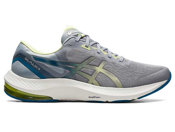 Men's Asics GEL-PULSE 13 Walking Shoes Grey / Yellow | Israel-3590874