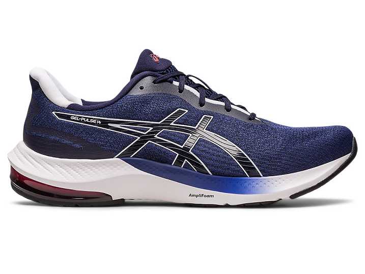 Men's Asics GEL-PULSE 14 Running Shoes Blue / White | Israel-4639705