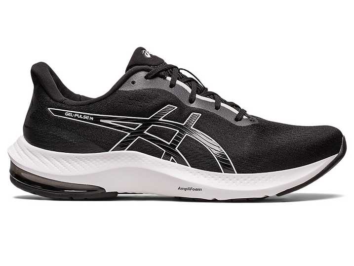 Men's Asics GEL-PULSE 14 Running Shoes Black / White | Israel-6854129
