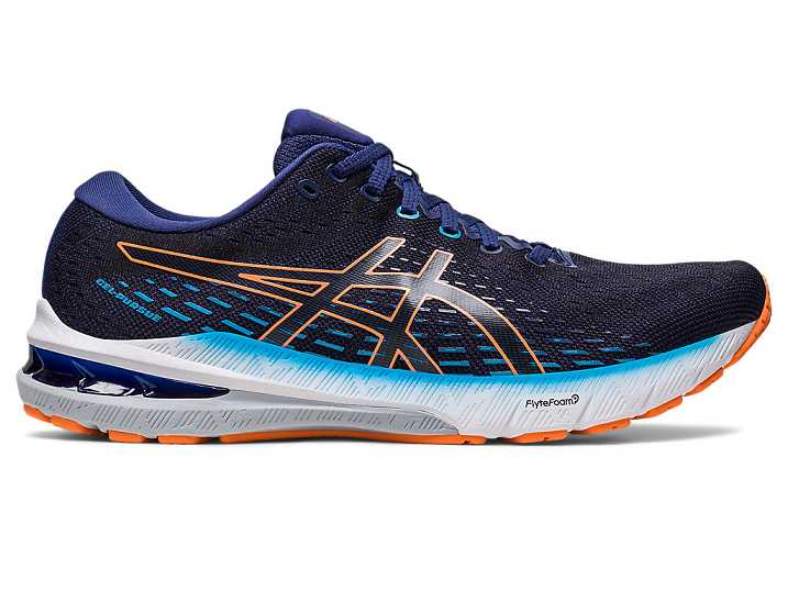 Men's Asics GEL-PURSUE 8 WIDE Running Shoes Blue / Orange | Israel-2815360
