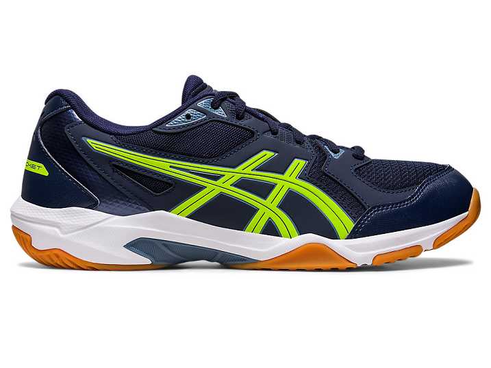 Men's Asics GEL-ROCKET 10 WIDE Volleyball Shoes Navy / Green | Israel-4518029