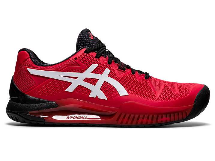 Men's Asics GEL-Resolution 8 Tennis Shoes Red / White | Israel-6541289