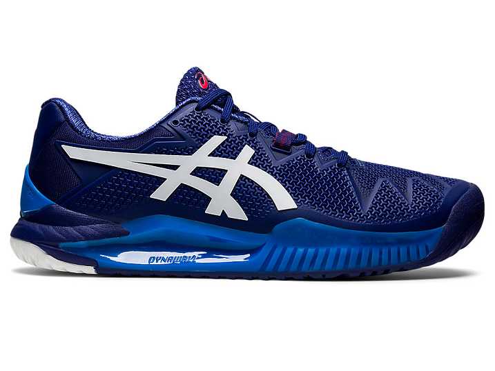 Men's Asics GEL-Resolution 8 Tennis Shoes Blue / White | Israel-7281590