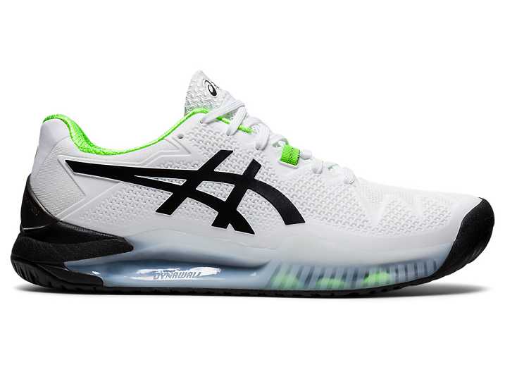 Men's Asics GEL-Resolution 8 Tennis Shoes White / Green | Israel-9702164