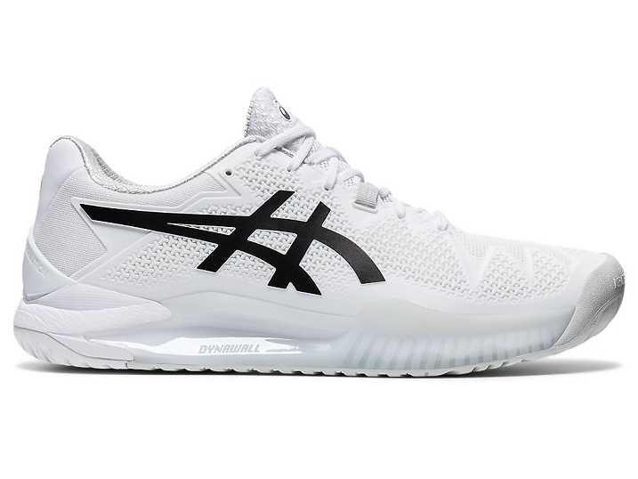 Men's Asics GEL-Resolution 8 Tennis Shoes White / Black | Israel-9830754