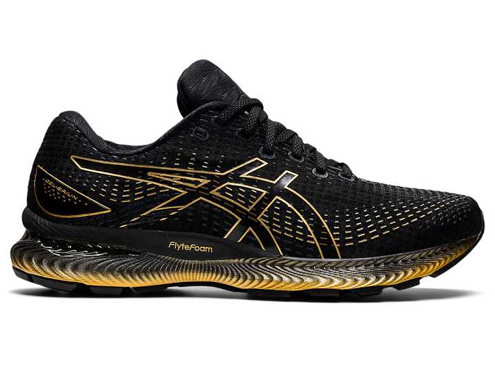 Men's Asics GEL-SAIUN Running Shoes Black / Gold | Israel-4763915