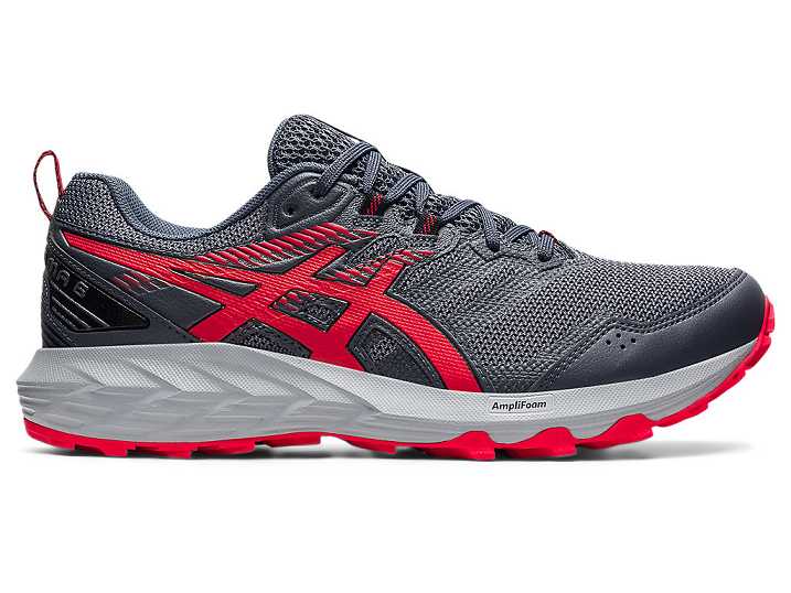 Men's Asics GEL-SONOMA 6 Trail Running Shoes Grey / Red | Israel-6475031