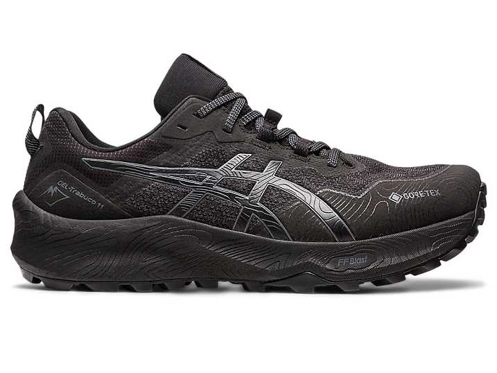 Men's Asics GEL-TRABUCO 11 GTX Trail Running Shoes Black / Grey | Israel-9647835
