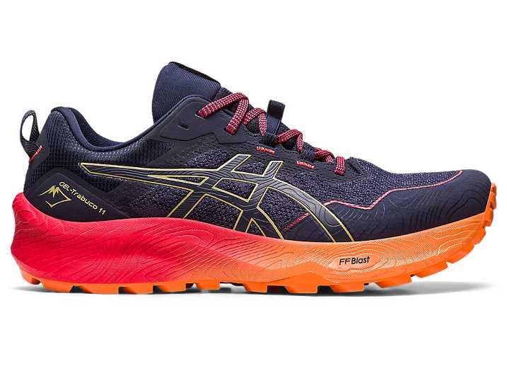 Men's Asics GEL-TRABUCO 11 Trail Running Shoes Blue / Olive | Israel-2596471