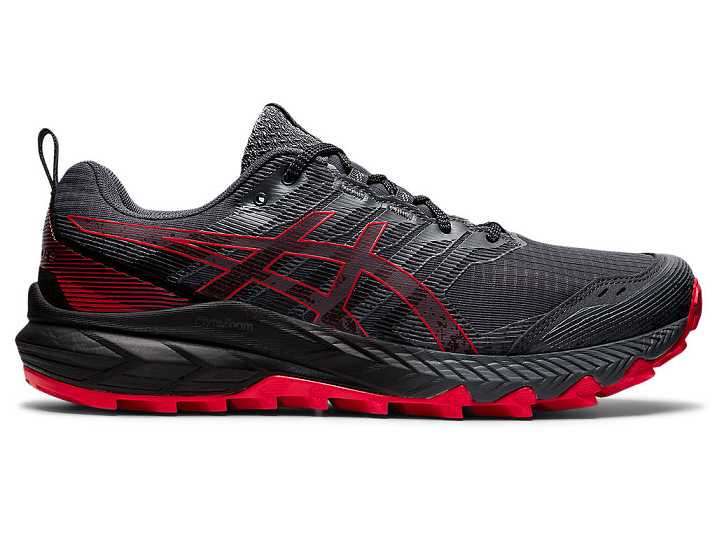 Men's Asics GEL-TRABUCO 9 Trail Running Shoes Grey / Red | Israel-6047528