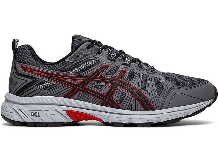 Men's Asics GEL-VENTURE 7 Trail Running Shoes Black / Red | Israel-2876195