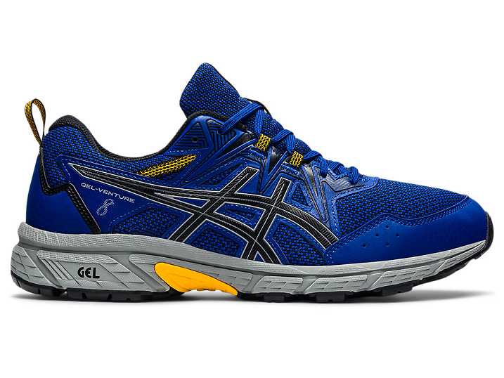 Men's Asics GEL-VENTURE 8 EXTRA WIDE Trail Running Shoes Blue / Black | Israel-2738096