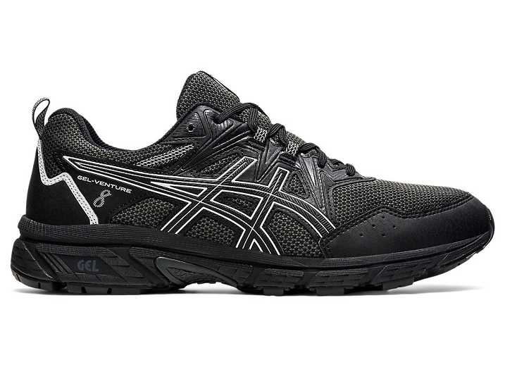 Men's Asics GEL-VENTURE 8 Trail Running Shoes Black / White | Israel-7309258