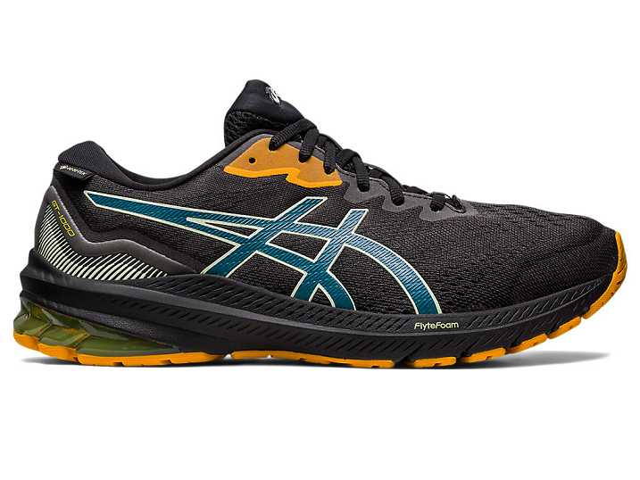 Men's Asics GT-1000 11 GTX Running Shoes Black / Turquoise | Israel-6543087