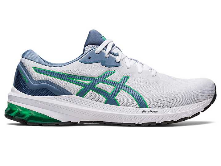 Men's Asics GT-1000 11 Running Shoes White / Grey Blue | Israel-4926850