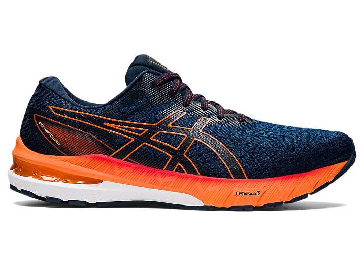 Men's Asics GT-2000 10 Running Shoes Blue / Orange | Israel-3957162