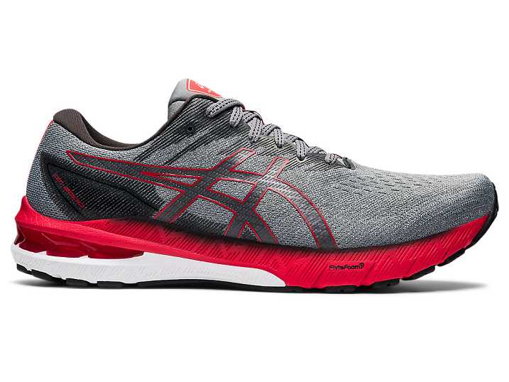 Men's Asics GT-2000 10 Running Shoes Grey / Red | Israel-0813472