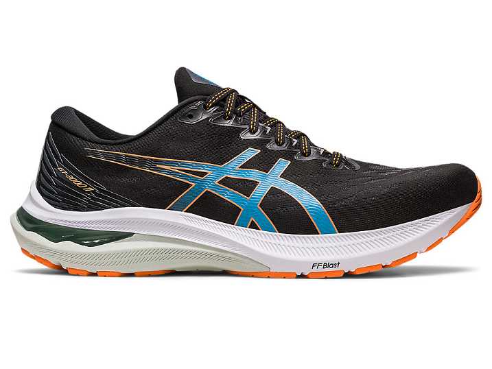 Men's Asics GT-2000 11 EXTRA WIDE Running Shoes Black / Orange | Israel-7089236
