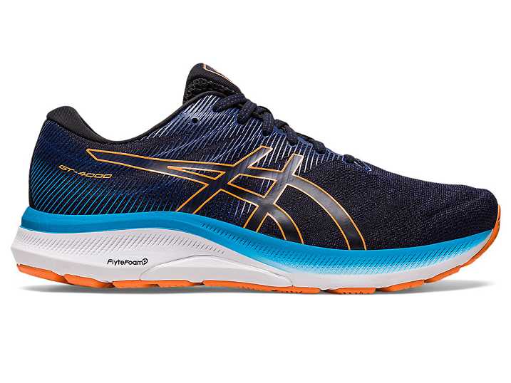 Men's Asics GT-4000 3 WIDE Running Shoes Black / Orange | Israel-3406815