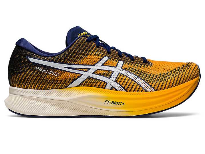 Men's Asics MAGIC SPEED 2 WIDE Running Shoes Orange / White | Israel-7203591
