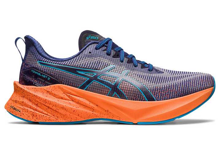 Men's Asics NOVABLAST 3 LE Running Shoes Blue | Israel-8259401