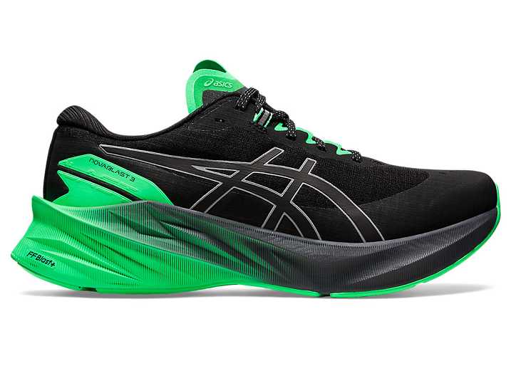 Men's Asics NOVABLAST 3 LITE-SHOW Running Shoes Black | Israel-0637149