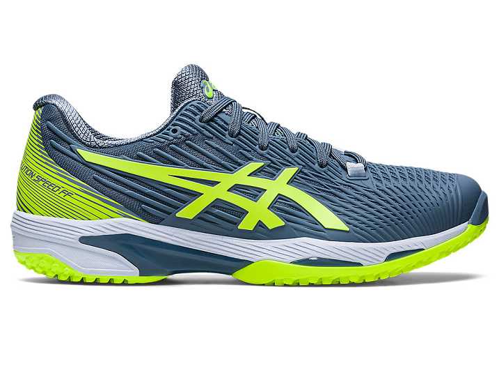 Men's Asics SOLUTION SPEED FF 2 OC Tennis Shoes Grey Blue / Green | Israel-0836452