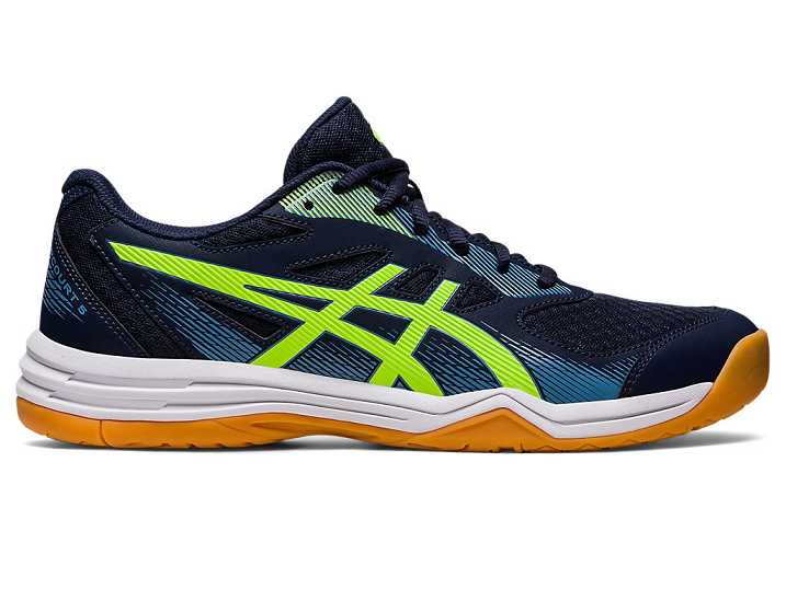 Men's Asics UPCOURT 5 Volleyball Shoes Navy / Green | Israel-3041859
