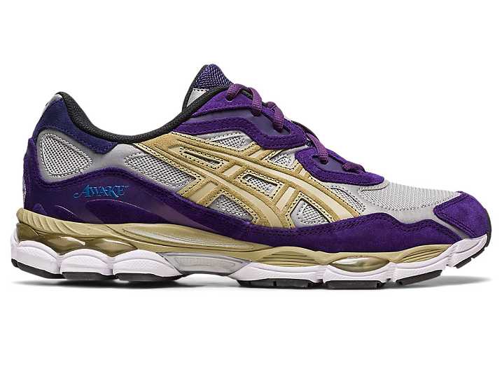 Women's Asics AWAKE NY X GEL-NYC Sneakers Silver / Purple | Israel-1453872