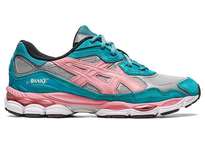 Women's Asics AWAKE NY X GEL-NYC Sneakers Silver / Green Blue | Israel-9283754