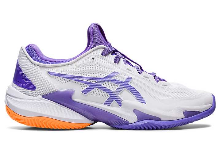 Women's Asics COURT FF 3 CLAY Tennis Shoes White / Purple | Israel-2943068