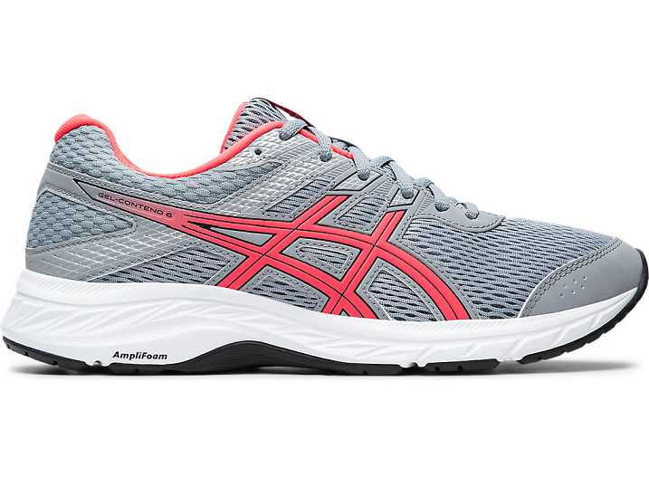 Women's Asics GEL-CONTEND 6 WIDE Walking Shoes Grey / pink | Israel-5314697