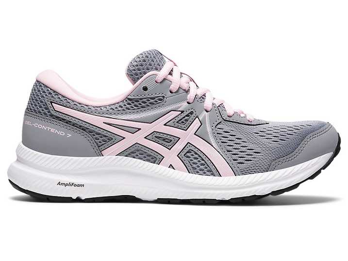 Women's Asics GEL-CONTEND 7 WIDE Walking Shoes Grey / pink | Israel-5347981