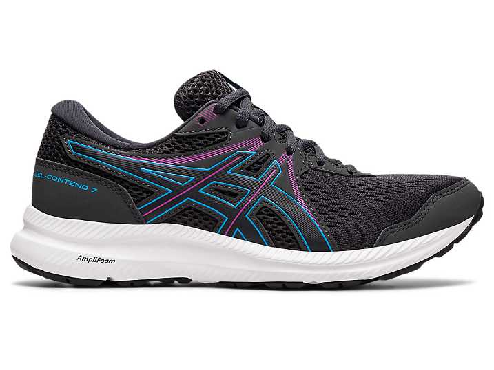 Women's Asics GEL-CONTEND 7 Walking Shoes Deep Grey / Light Turquoise | Israel-6791354