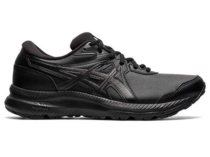 Women's Asics GEL-CONTEND WALKER WIDE Walking Shoes Black | Israel-8102649