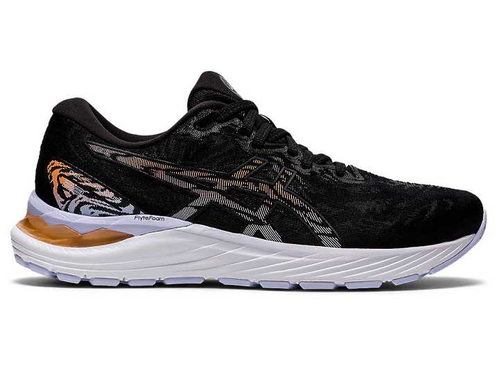 Women's Asics GEL-CUMULUS 23 WIDE Running Shoes Black / Orange | Israel-2846510