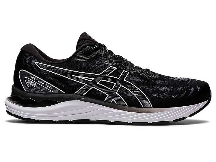 Women's Asics GEL-CUMULUS 23 WIDE Running Shoes Black / White | Israel-6381704