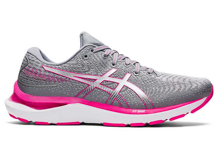 Women's Asics GEL-CUMULUS 24 WIDE Running Shoes Grey / pink | Israel-1267854