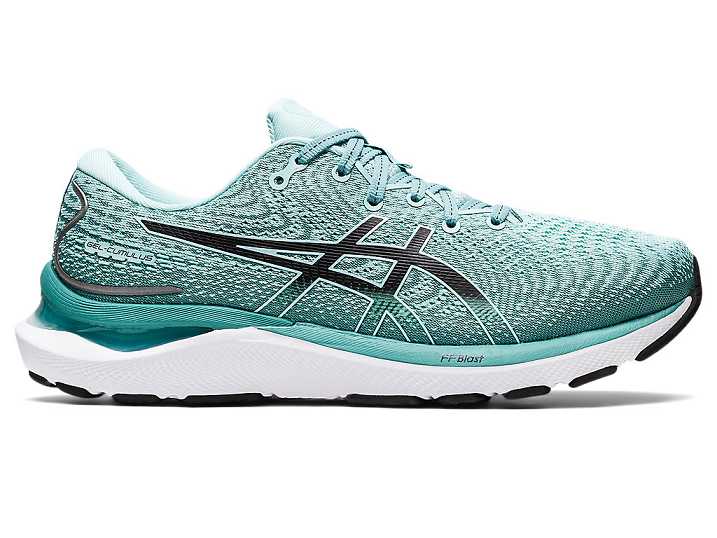 Women's Asics GEL-CUMULUS 24 WIDE Running Shoes Green / Black | Israel-4765910