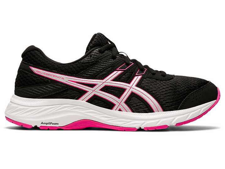 Women's Asics GEL-Contend 6 Walking Shoes Black / pink | Israel-5261074