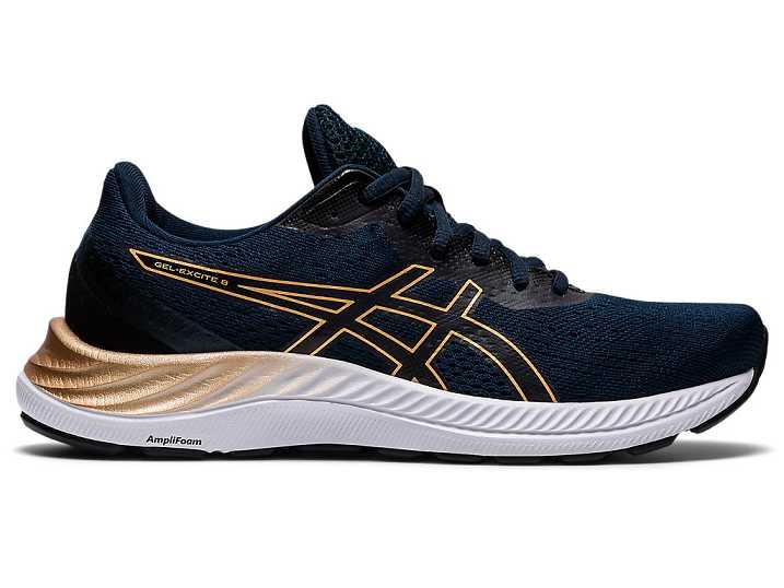Women's Asics GEL-EXCITE 8 WIDE Walking Shoes Blue | Israel-4139580