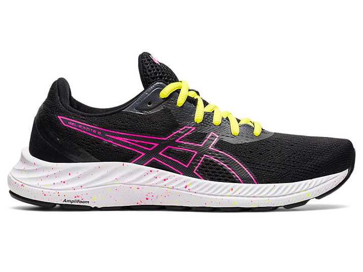 Women's Asics GEL-EXCITE 8 Walking Shoes Black / pink | Israel-4805123