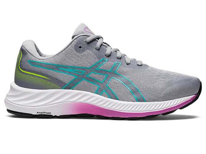 Women's Asics GEL-EXCITE 9 WIDE Walking Shoes Grey | Israel-7538021