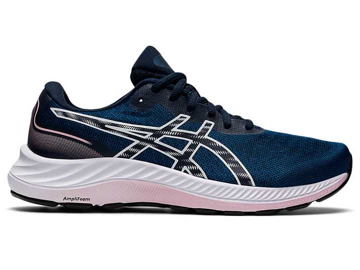 Women's Asics GEL-EXCITE 9 WIDE Walking Shoes Blue / White | Israel-8152034