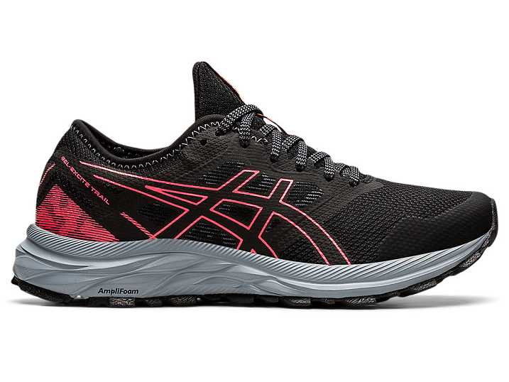 Women's Asics GEL-EXCITE TRAIL Walking Shoes Black / Coral | Israel-0921546