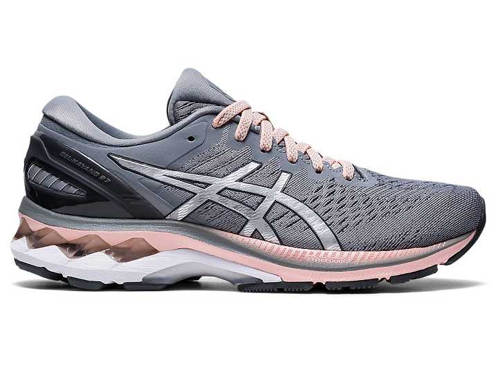 Women's Asics GEL-KAYANO 27 WIDE Running Shoes Grey / Silver | Israel-5910746