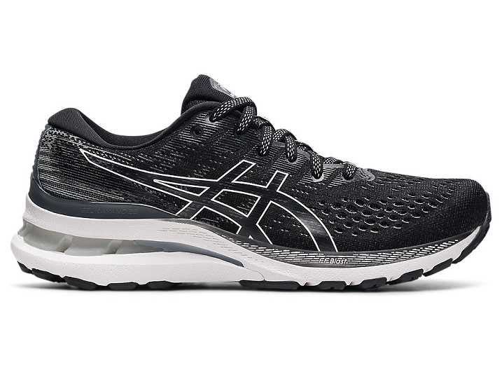 Women's Asics GEL-KAYANO 28 NARROW Running Shoes Black / White | Israel-7526380