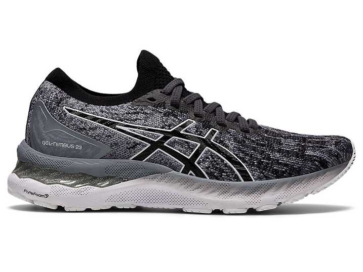 Women's Asics GEL-NIMBUS 23 KNIT Running Shoes Grey / Black | Israel-5941328