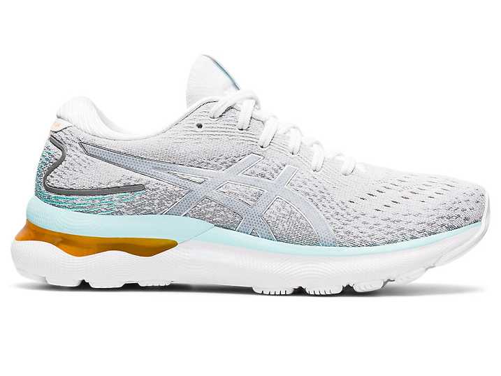 Women's Asics GEL-NIMBUS 24 Running Shoes White / Silver | Israel-1624897