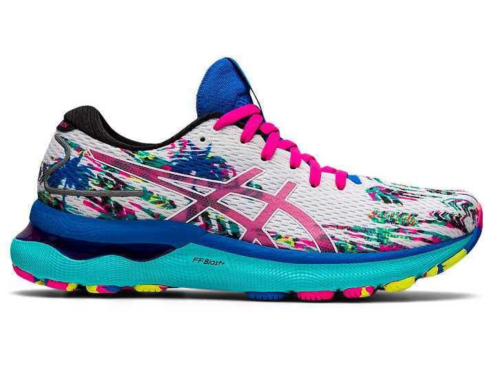Women's Asics GEL-NIMBUS 24 Running Shoes White / pink | Israel-4710869